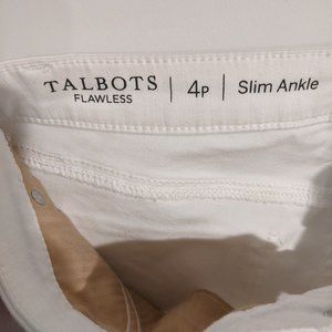 Talbots Flawless Slim Ankle White Jeans (Petite)